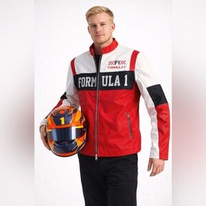 Formula 1 Red and White Men's Jacket